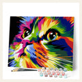 Cute Cat Pop Art finished paint by numbers artwork
