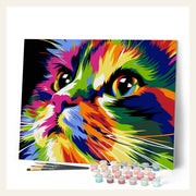 Cute Cat Pop Art finished paint by numbers artwork