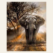 Lonely Elephant finished paint by numbers artwork