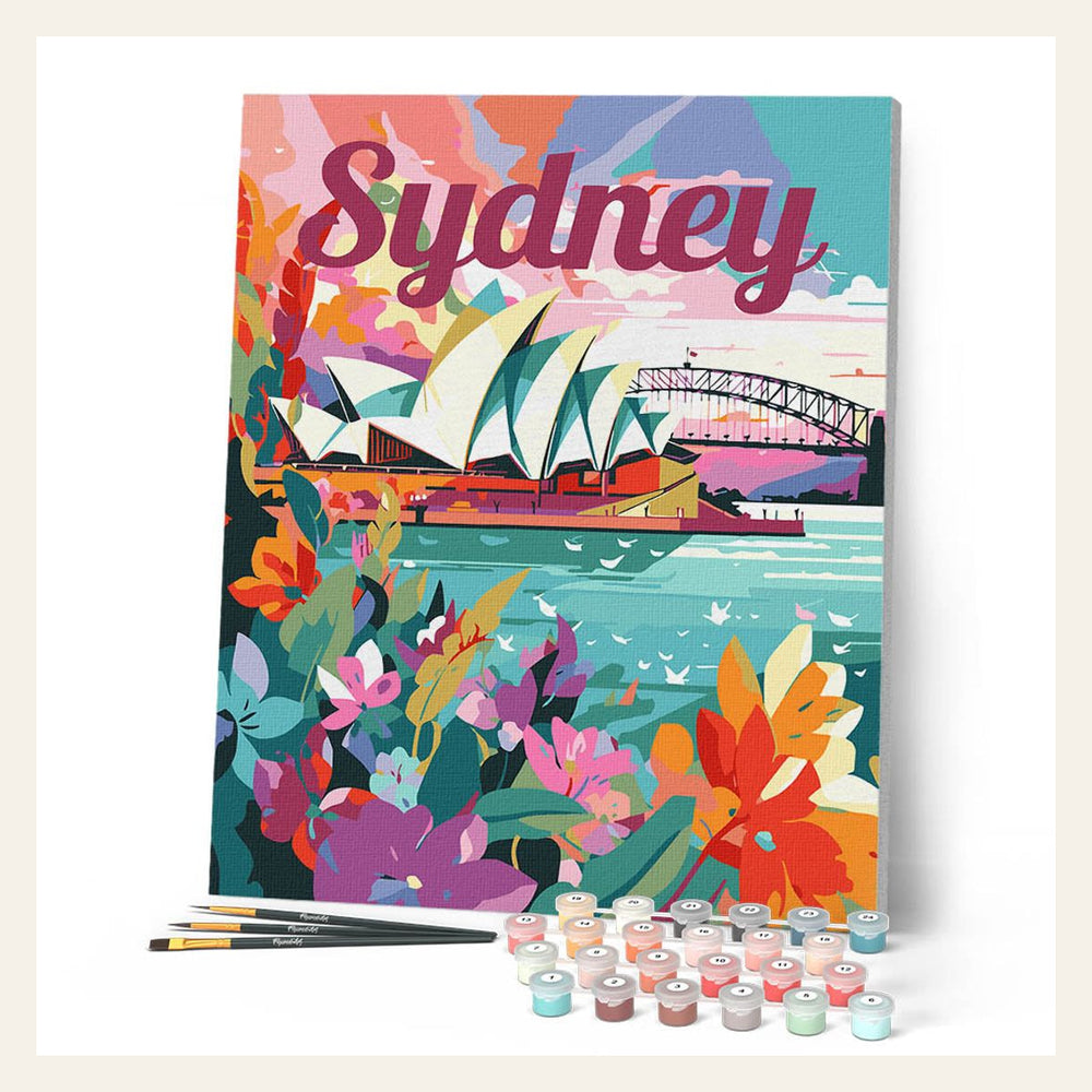 Travel Poster Sydney finished paint by numbers artwork