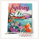 Travel Poster Sydney finished paint by numbers artwork