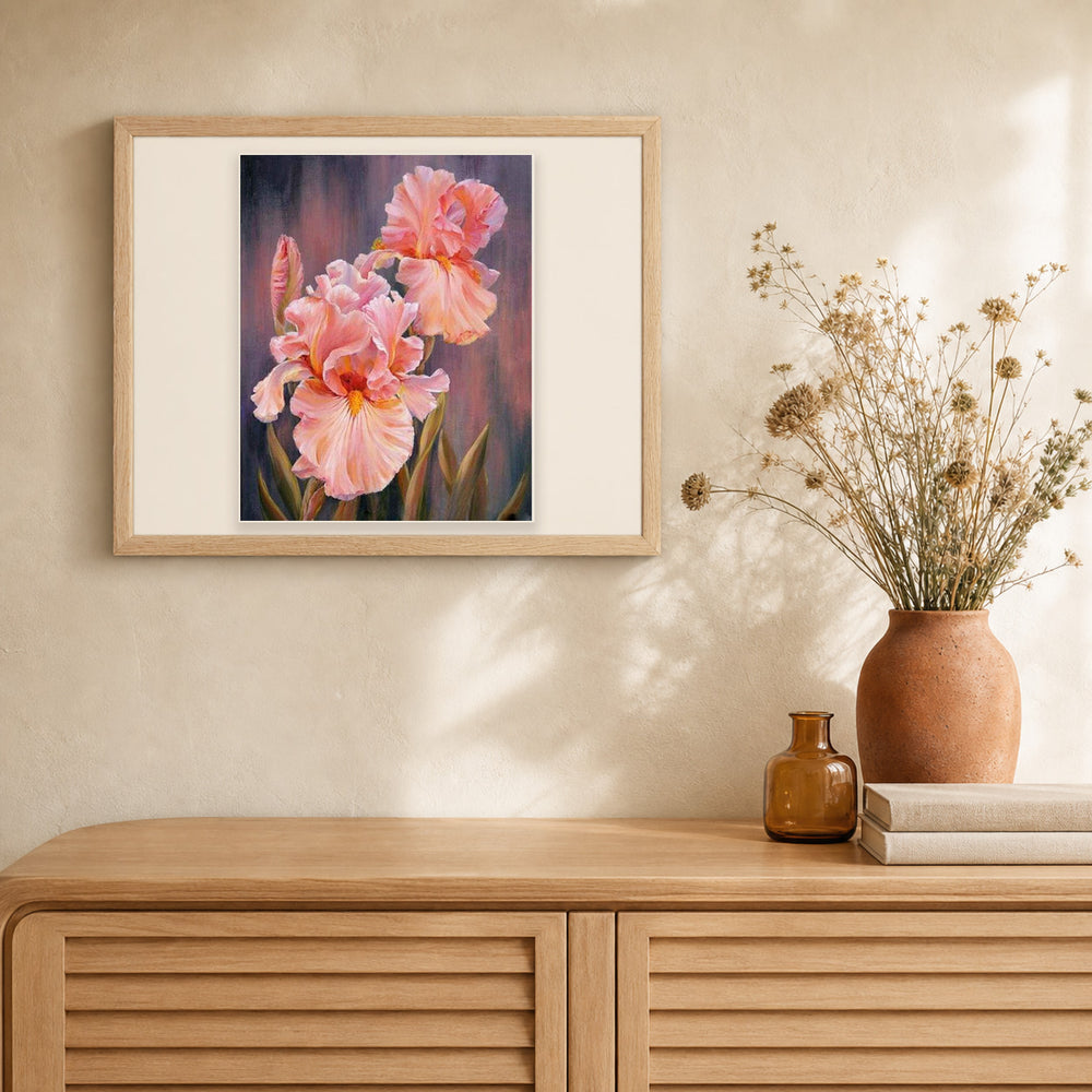 Flower in Wonderland artwork displayed in a warm interior