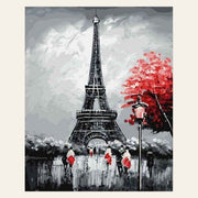 Paris Eiffel Tower finished paint by numbers artwork