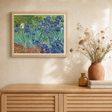 Van Gogh Iris artwork displayed in a warm interior
