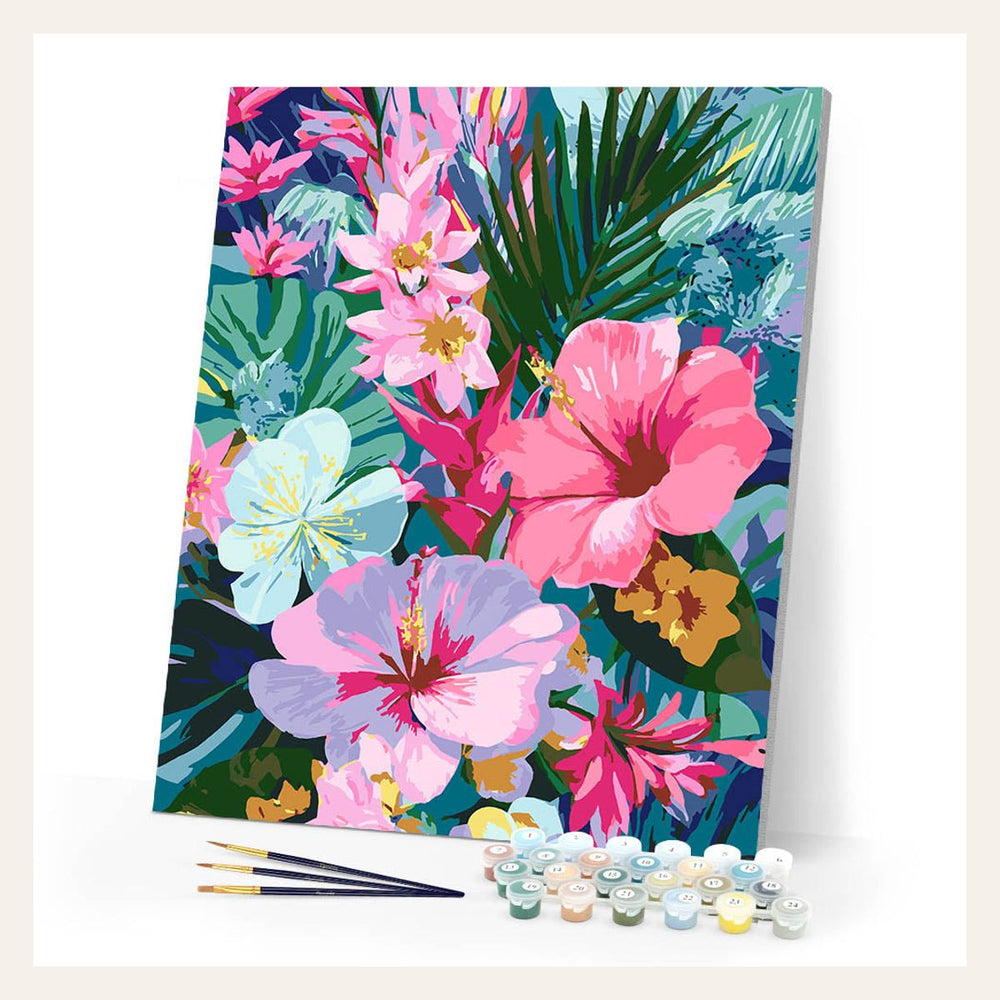 Hibiscus Garden finished paint by numbers artwork