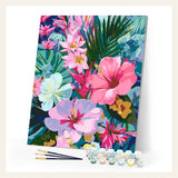 Hibiscus Garden finished paint by numbers artwork