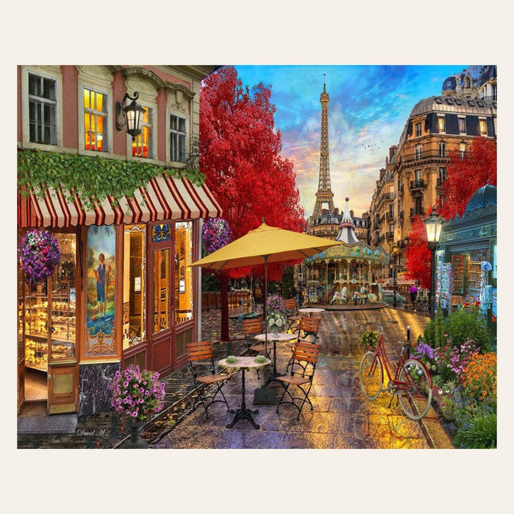 Terrace in Paris finished paint by numbers artwork