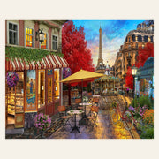 Terrace in Paris finished paint by numbers artwork