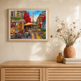 Terrace in Paris artwork displayed in a warm interior