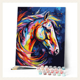Colorful Abstract Horse finished paint by numbers artwork
