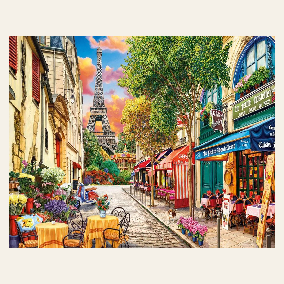 Paris Alley finished paint by numbers artwork