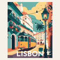 Travel Poster Lisbon finished paint by numbers artwork