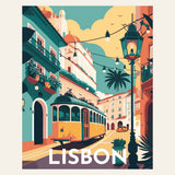 Travel Poster Lisbon finished paint by numbers artwork