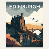 Travel Poster Edinburgh finished paint by numbers artwork