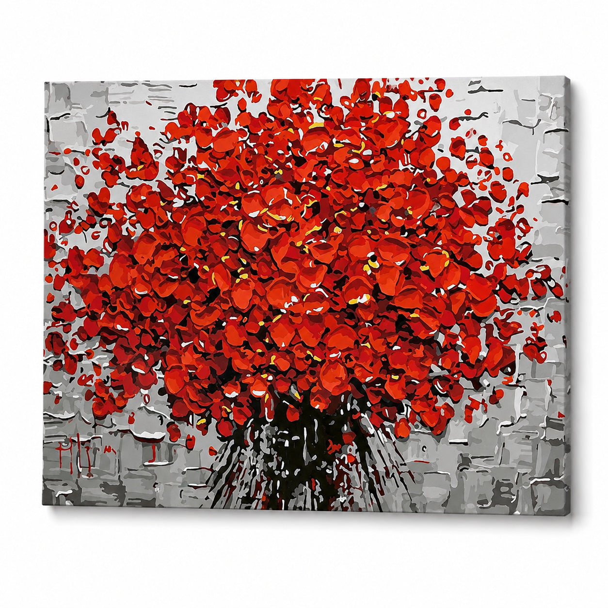 Fleurs rouges abstraites