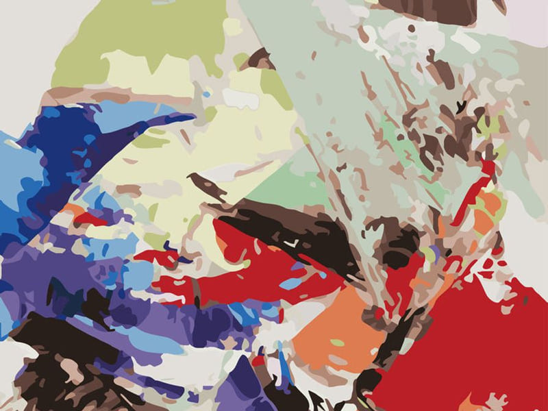 Colored Abstract finished paint by numbers artwork
