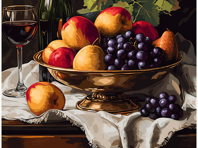 Classic Still Life finished paint by numbers artwork